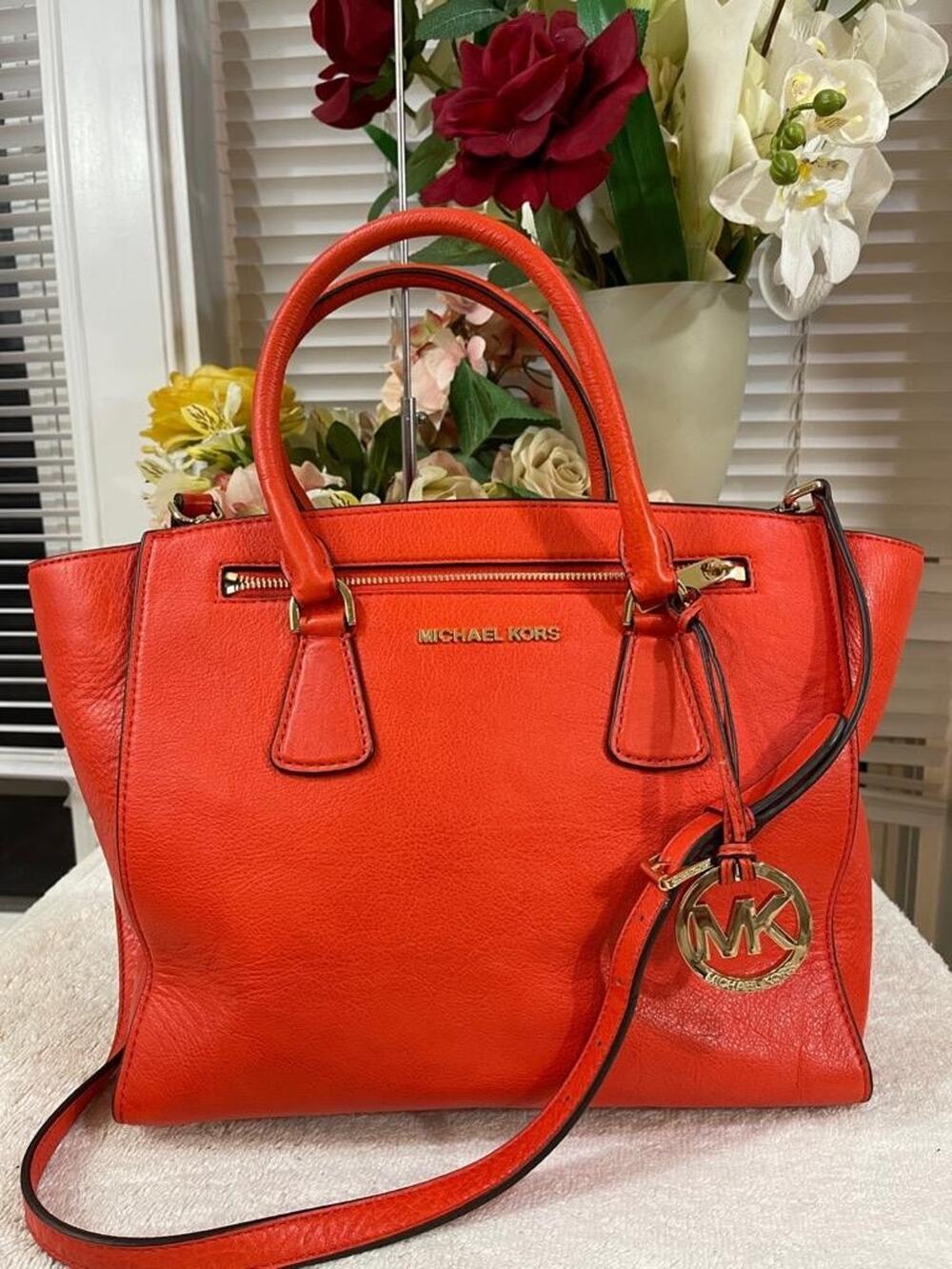 Michael Kors Leather Satchel Large Sophie Zip Bag Tote(pu700